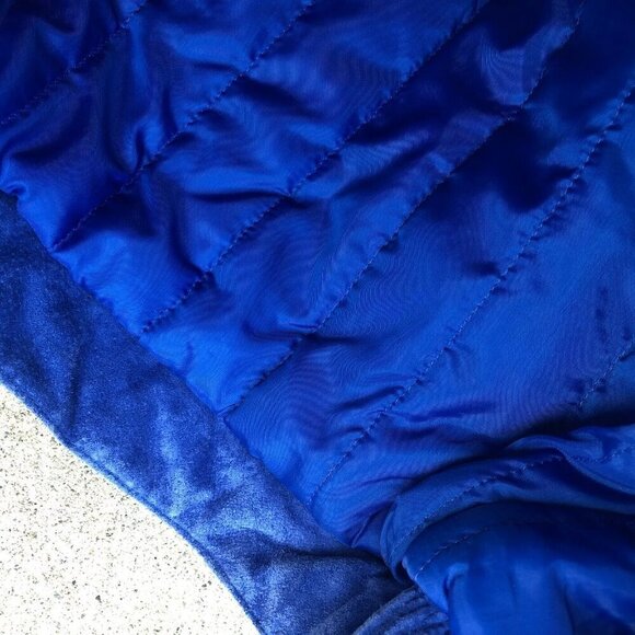 VTG 90s TIDEWATER TRADERS Jacket Women's LARGE Leather Suede Blue Retro Coat​​​ - Picture 10 of 14